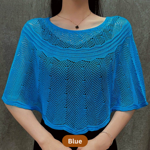 Stylish Crochet Designed Chic Shawl Poncho - Small - DAVLINA