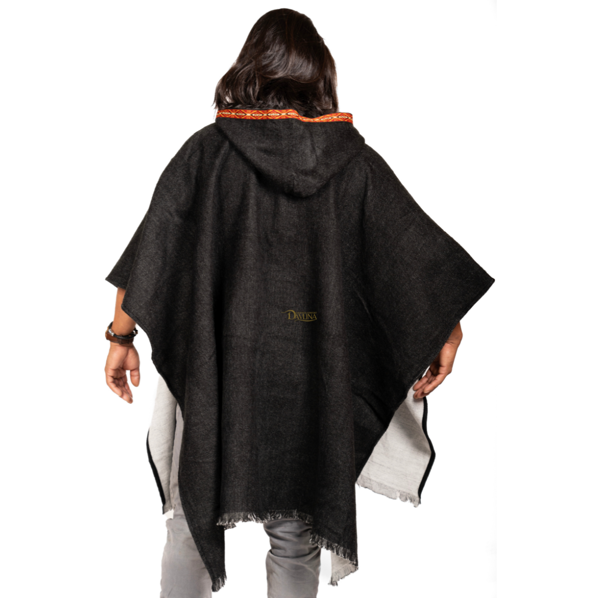 ALPACA Wool Poncho: Solid Colors - Thick and Hooded , Unique and made in Ecuador.