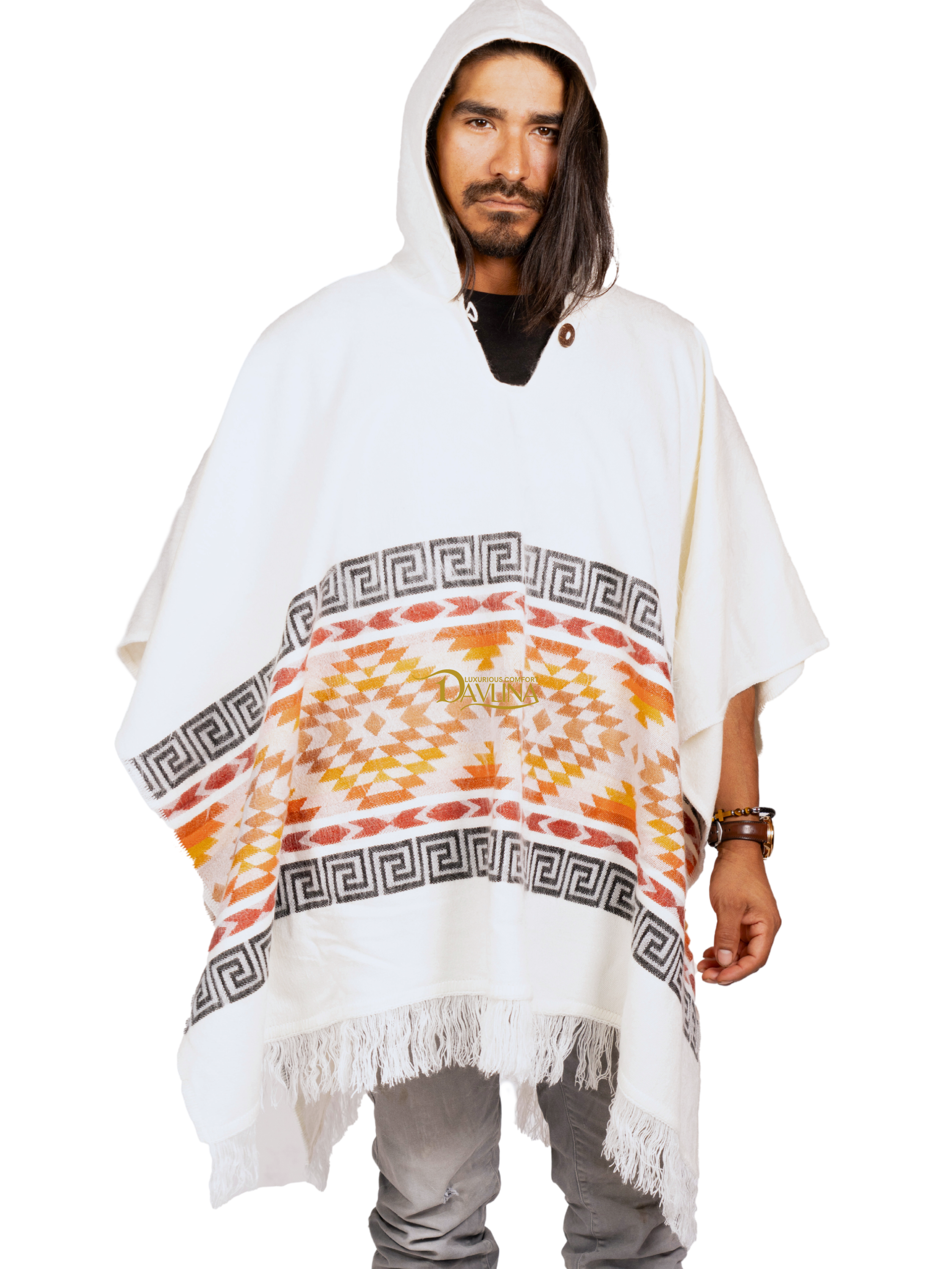 White clearance hooded poncho