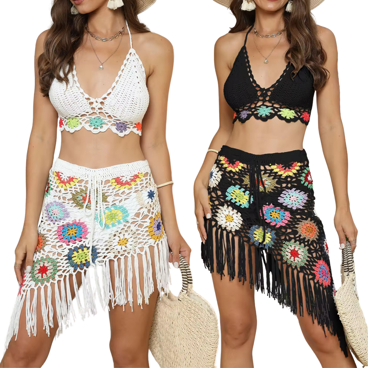 Chic stylish BeachCover up SET Crochet Design DAVLINA