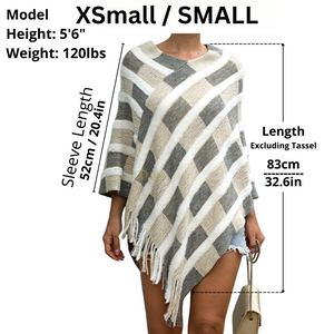 Chic Cardigan Poncho; Cotton Blend Lightweight Poncho for her