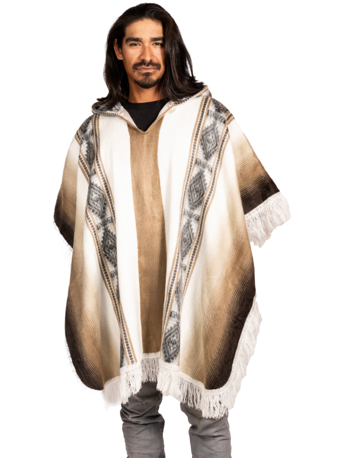 Alpaca Wool Poncho Hooded - Lightweight, Unique and handmade in Alpaca Wool Poncho Hooded - Lightweight, Unique and handmade in