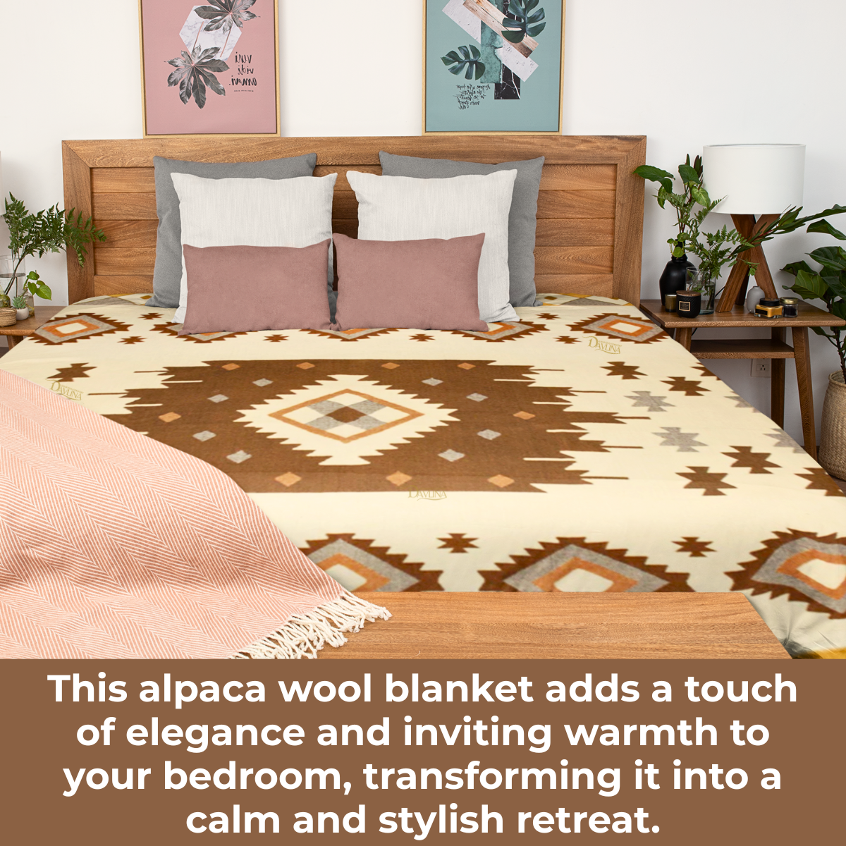 Alpaca Wool Blanket | REVERSIBLE 2 in 1 | 95" x 79" | Thick, Ultra Soft, Breathable and Hypoallergenic | Non-Itchy or Scratchy | Made in Ecuador