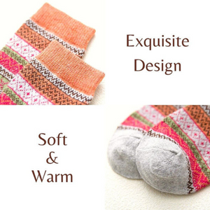 5 PAIRS of Cashmere Wool Blend Socks - Bohemian