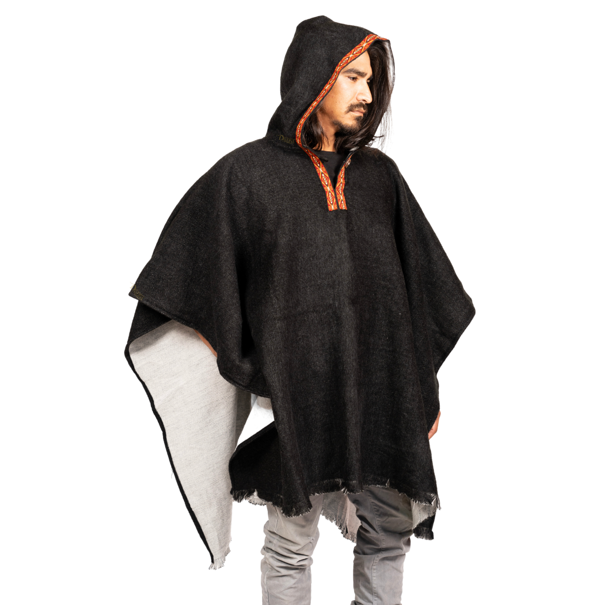 Wool hot sale poncho hoodie