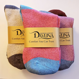 5 PAIRS of Cashmere Wool Blend Vintage and Bohemian Socks - DAVLINA