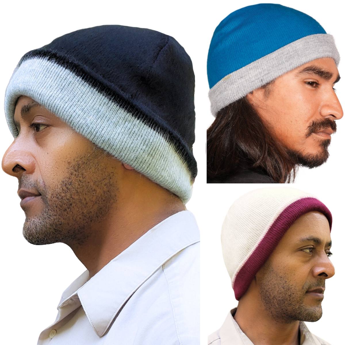 REVERSIBLE 2 In 1 Alpaca Wool Brushed Beanies