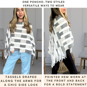 Chic Cardigan Poncho; Cotton Blend Lightweight Poncho for her