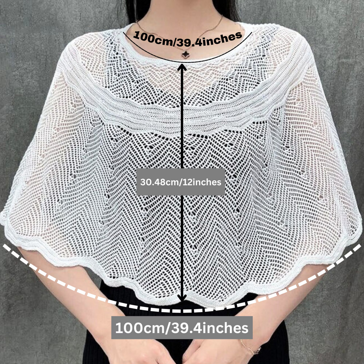 Stylish Crochet Designed Chic Shawl Poncho - Small – DAVLINA