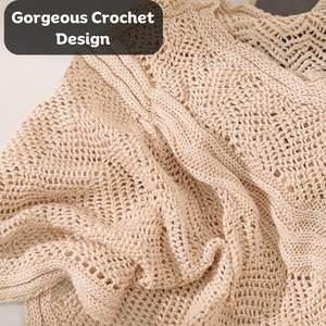 Stylish Crochet Designed Chic Shawl Poncho - Small