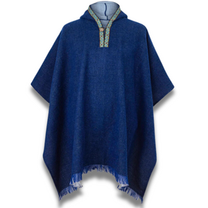 ALPACA Wool Poncho: Solid Colors - Thick and Hooded , Unique and made in Ecuador.