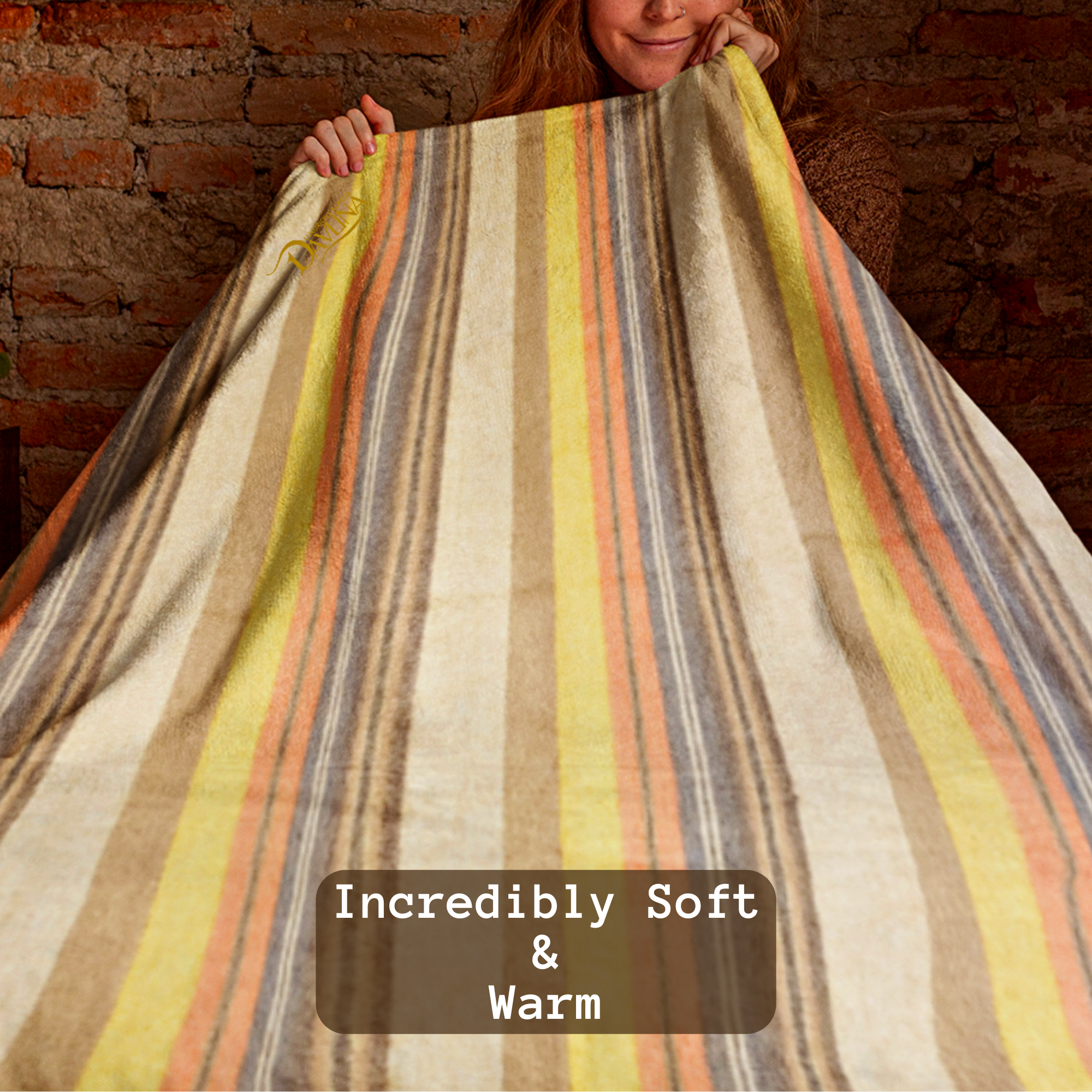 Alpaca Wool Throw Blanket 90"x65" Queen Size, Light Weight, Soft and Warm - davlina